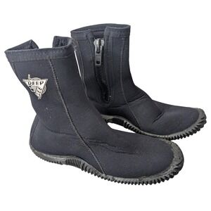 Deep See Scuba Diving Water Neoprene Boots Side‎ Zip Black PO#: 2051 Mens Size 7